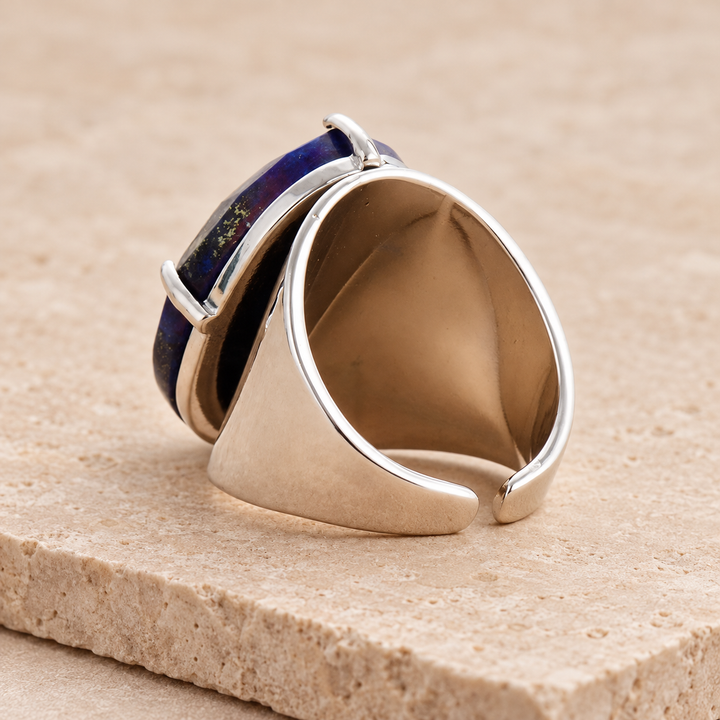 Anello con amazzonite blu