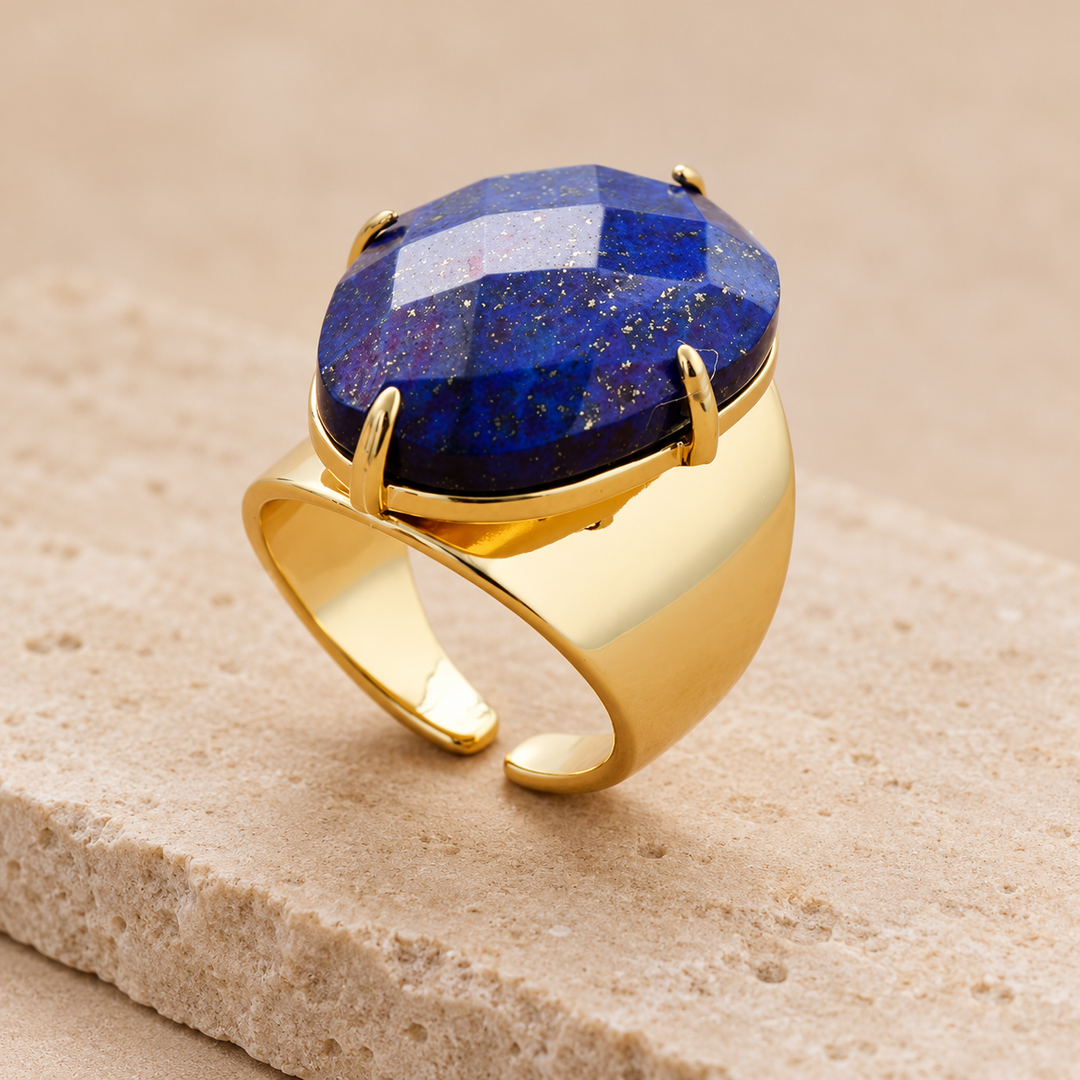 Anello in lapislazzuli blu