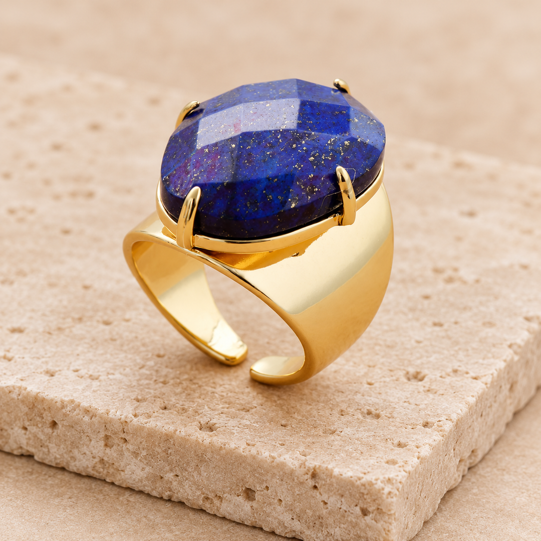 Anello in lapislazzuli blu