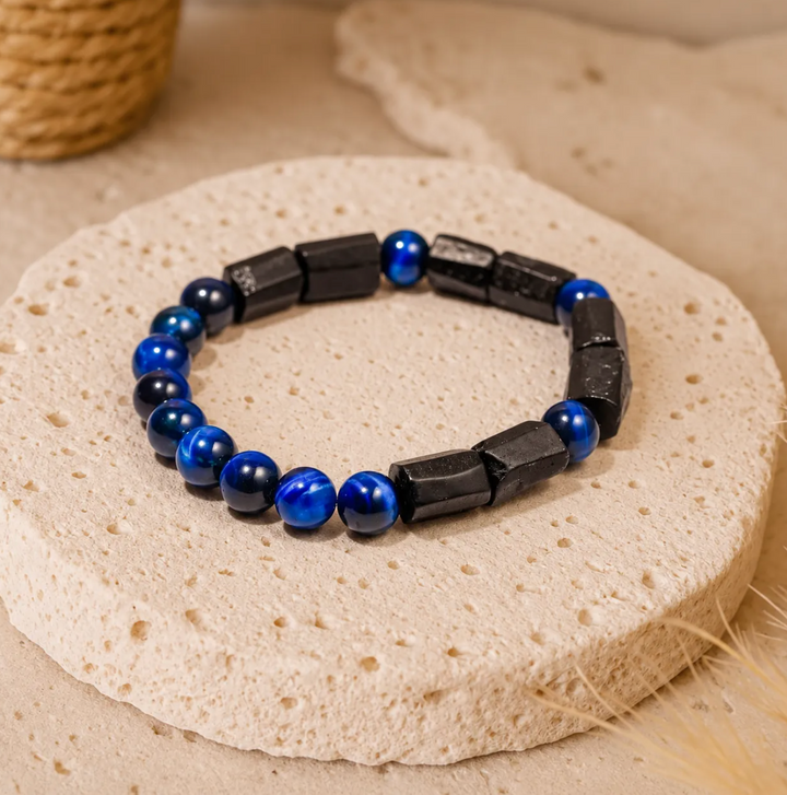 Bracciale Protezione Lapislazzuli e Tormalina Blu