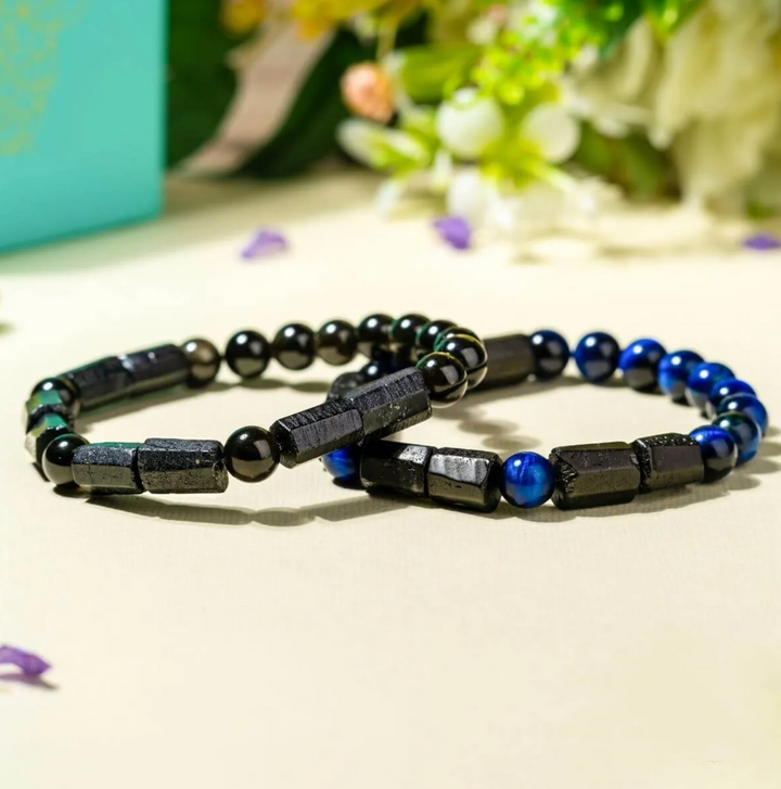 Bracciale Protezione Lapislazzuli e Tormalina Blu