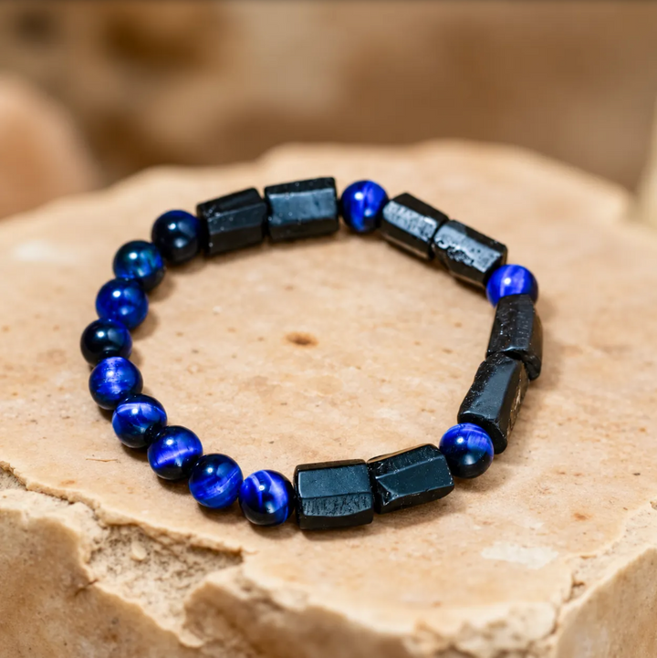 Bracciale Protezione Lapislazzuli e Tormalina Blu