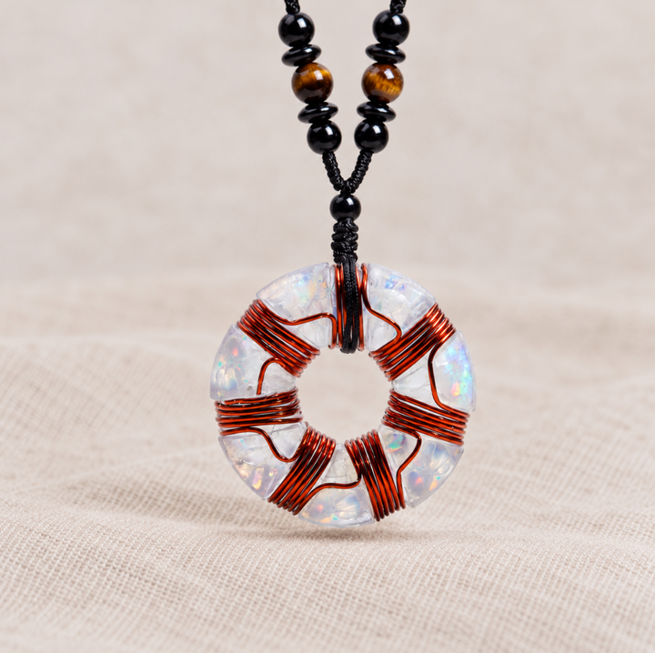 Collana con occhio di lapislazzuli e orgonite