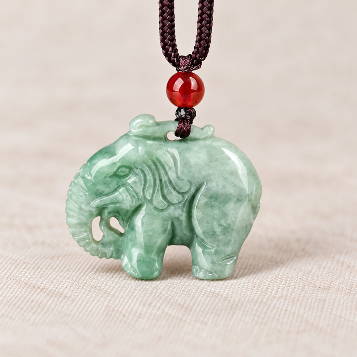 Collana con elefantino di giada.
