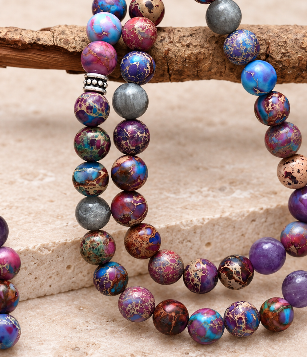 Collana Mala in diaspro mistico