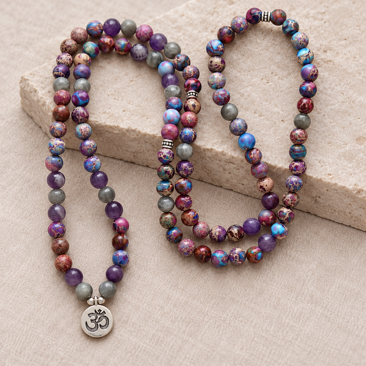 Collana Mala in diaspro mistico