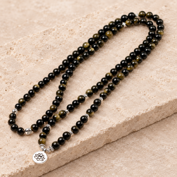 Protezione in ossidiana - Collana Mala