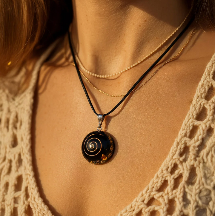 Collana di ossidiana protettiva Orgon