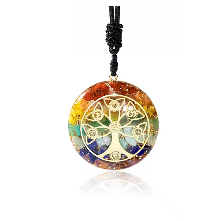 Collana con albero della vita e chakra di orgone