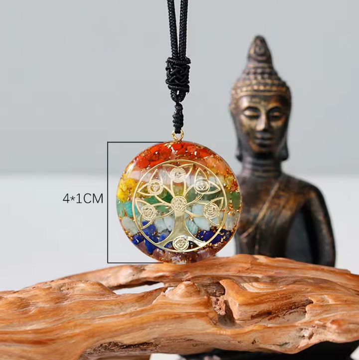 Collana con albero della vita e chakra di orgone