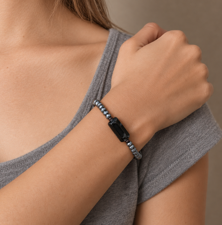Tormalina minerale nera - bracciale