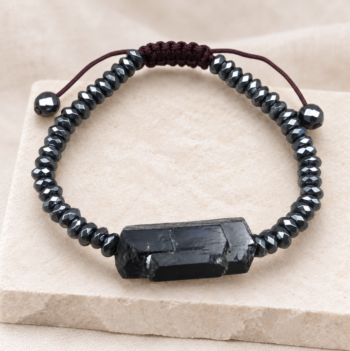 Tormalina minerale nera - bracciale