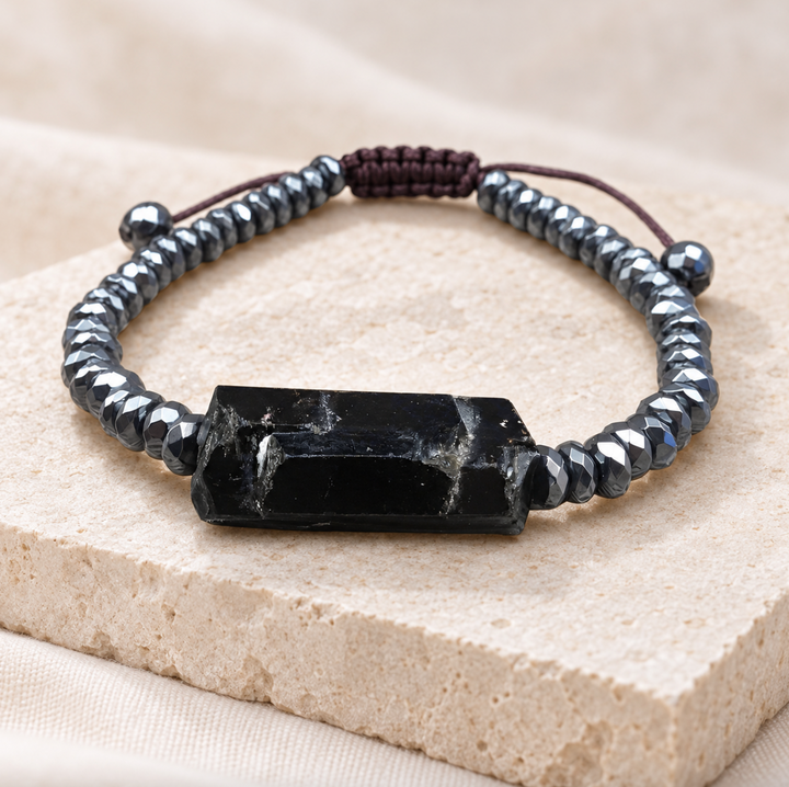 Tormalina minerale nera - bracciale