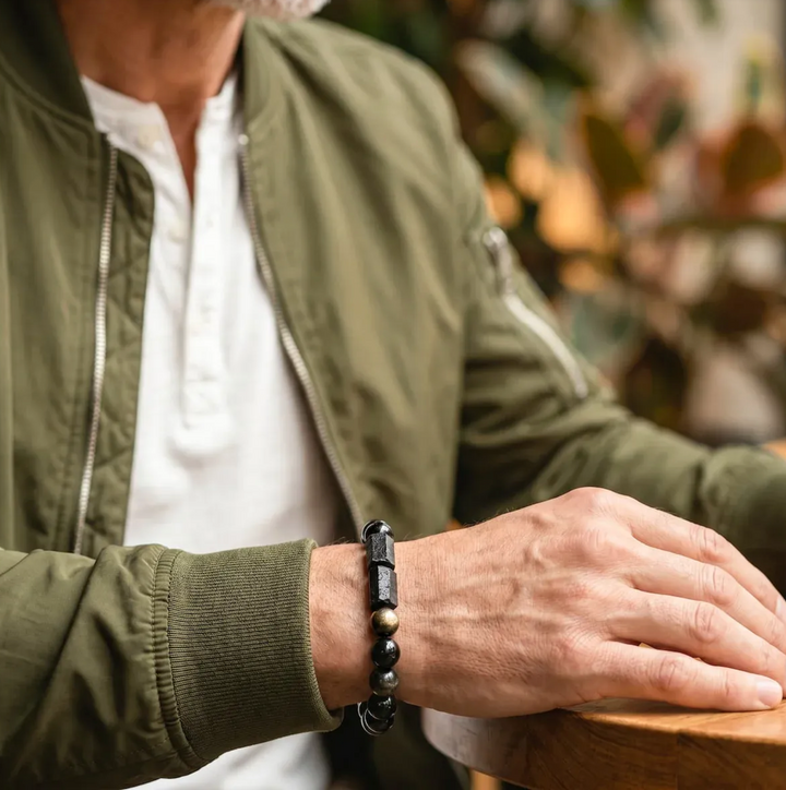 Bracciale di Protezione Tormalina Nera e Ossidiana