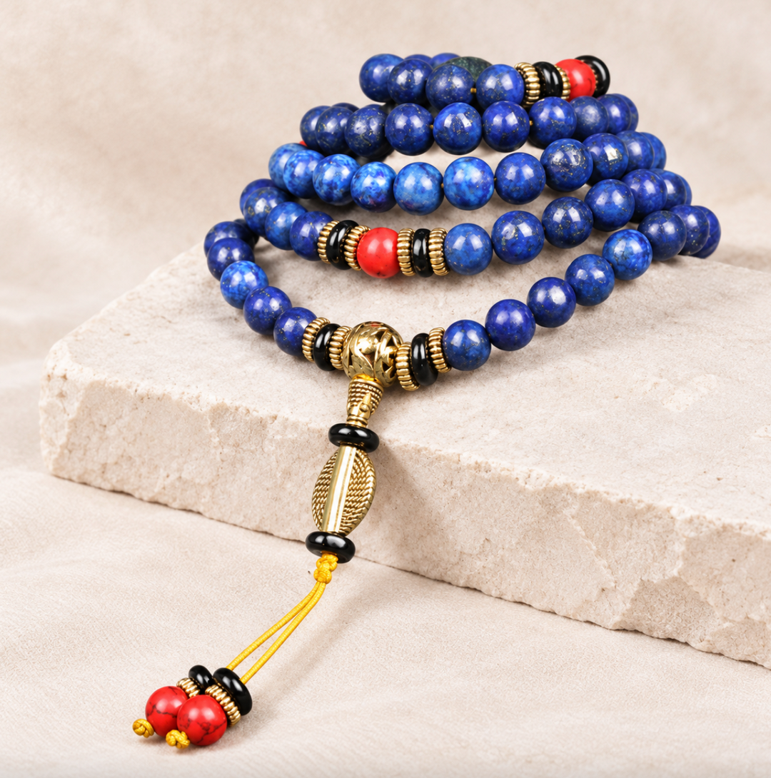 Collana di lapislazzuli tibetani