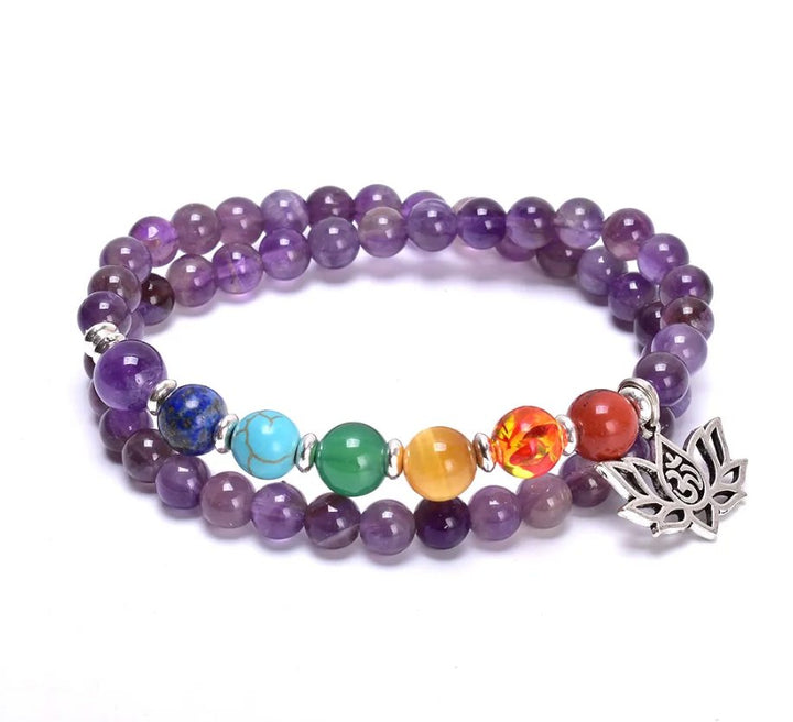 7 Chakra Amethyst - Kette - LAMIVA.de - Yoga Schmuck - Spiritualität