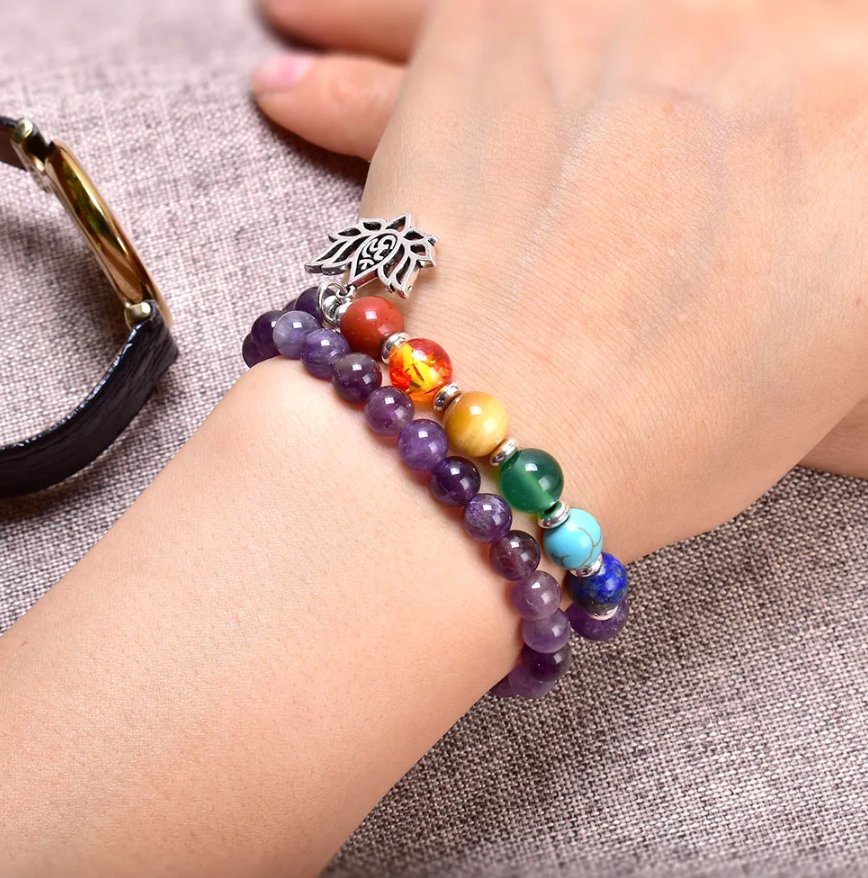 7 Chakra Amethyst - Kette - LAMIVA.de - Yoga Schmuck - Spiritualität