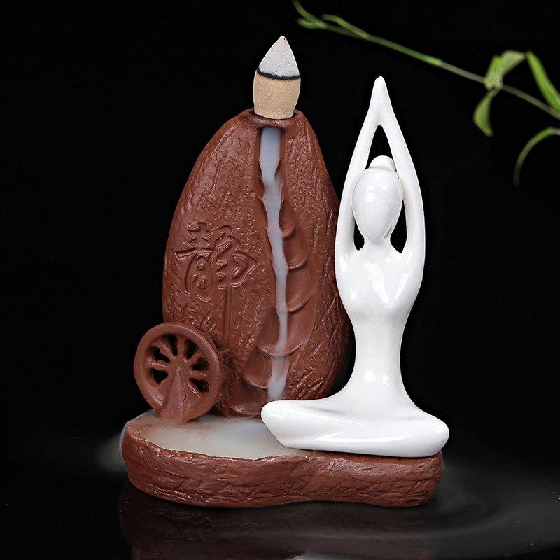 Yogi Räucherstatue mit Rückfluss - LAMIVA.de - Yoga Schmuck - Spiritualität