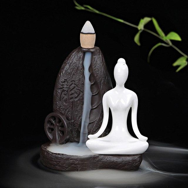 Yogi Räucherstatue mit Rückfluss - LAMIVA.de - Yoga Schmuck - Spiritualität