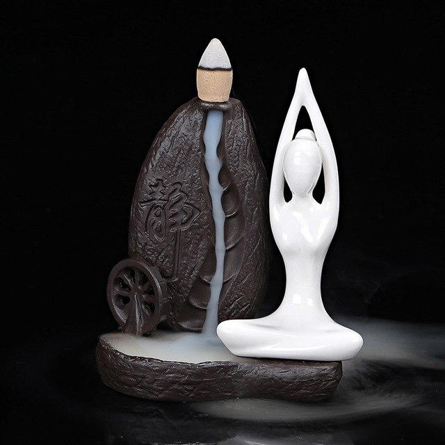 Yogi Räucherstatue mit Rückfluss - LAMIVA.de - Yoga Schmuck - Spiritualität
